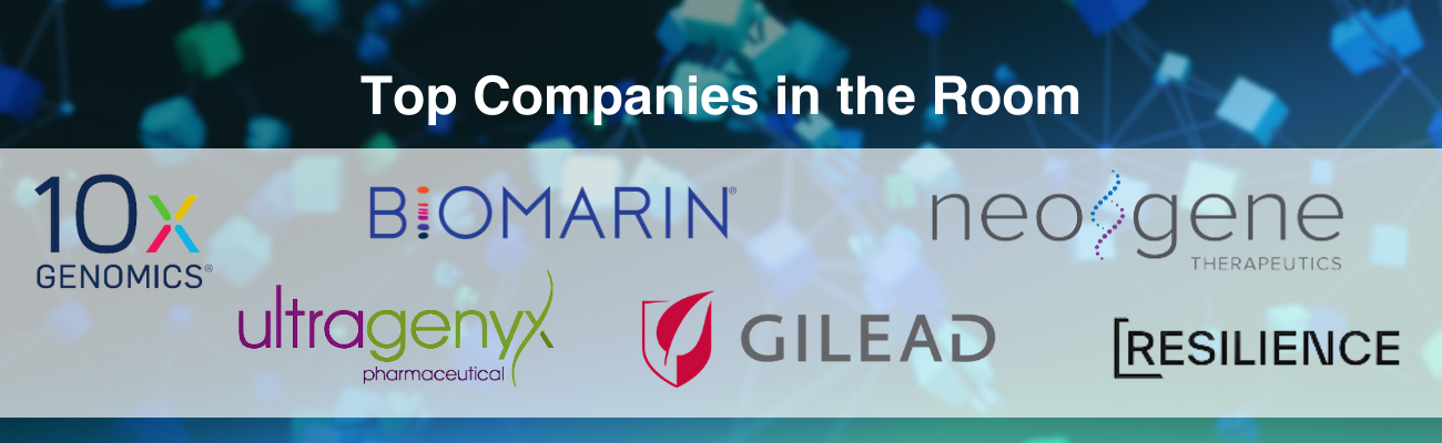 Top Companies in the Room: 10x Genomics Biomarin Neogene Therapeutics Ultragenyx Pharmaceutical Gilead Resilience R&D Procurement & Outsourcing in Biopharma Summit West